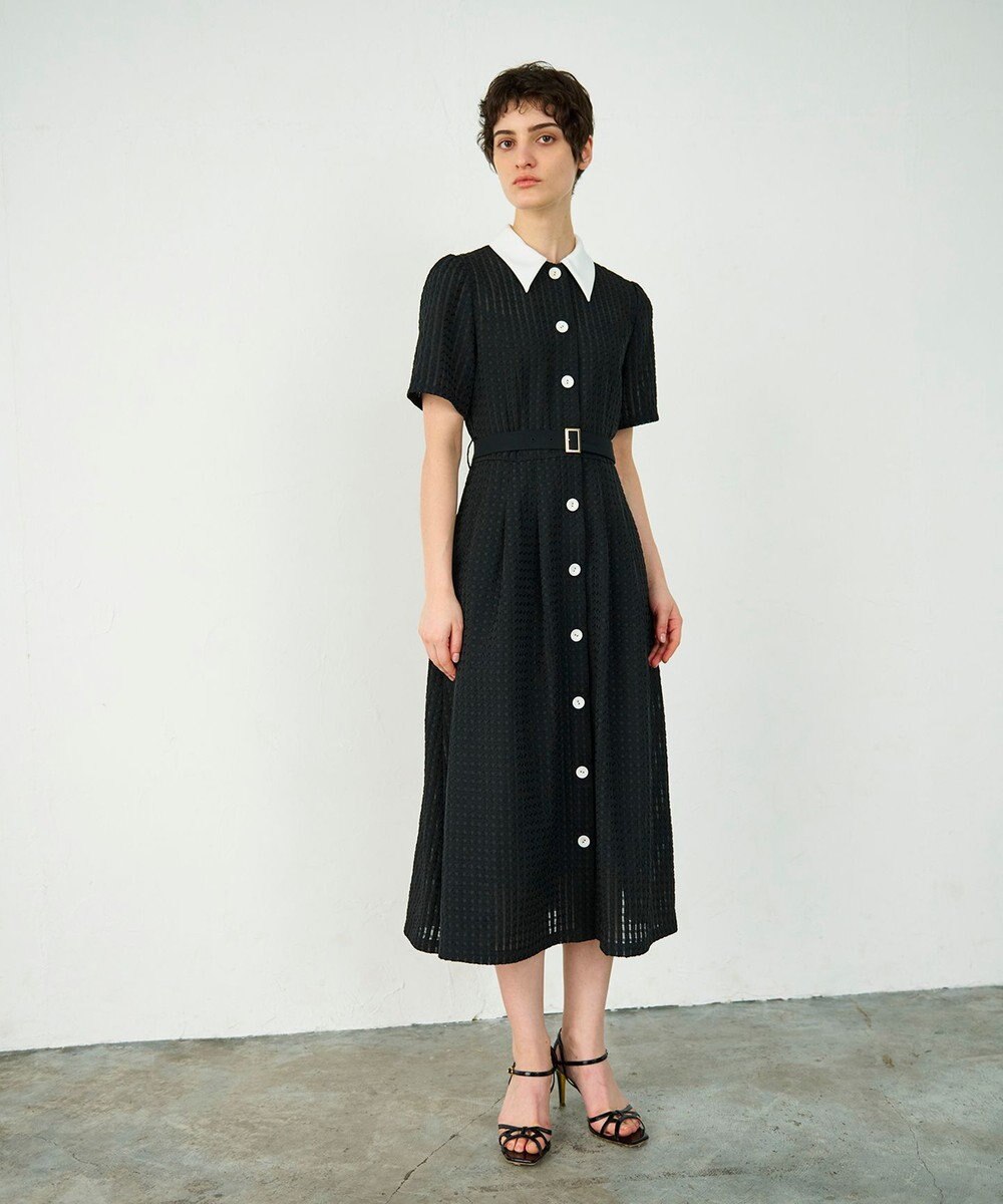 GRACE CONTINENTAL シアーチェックシャツワンピース 