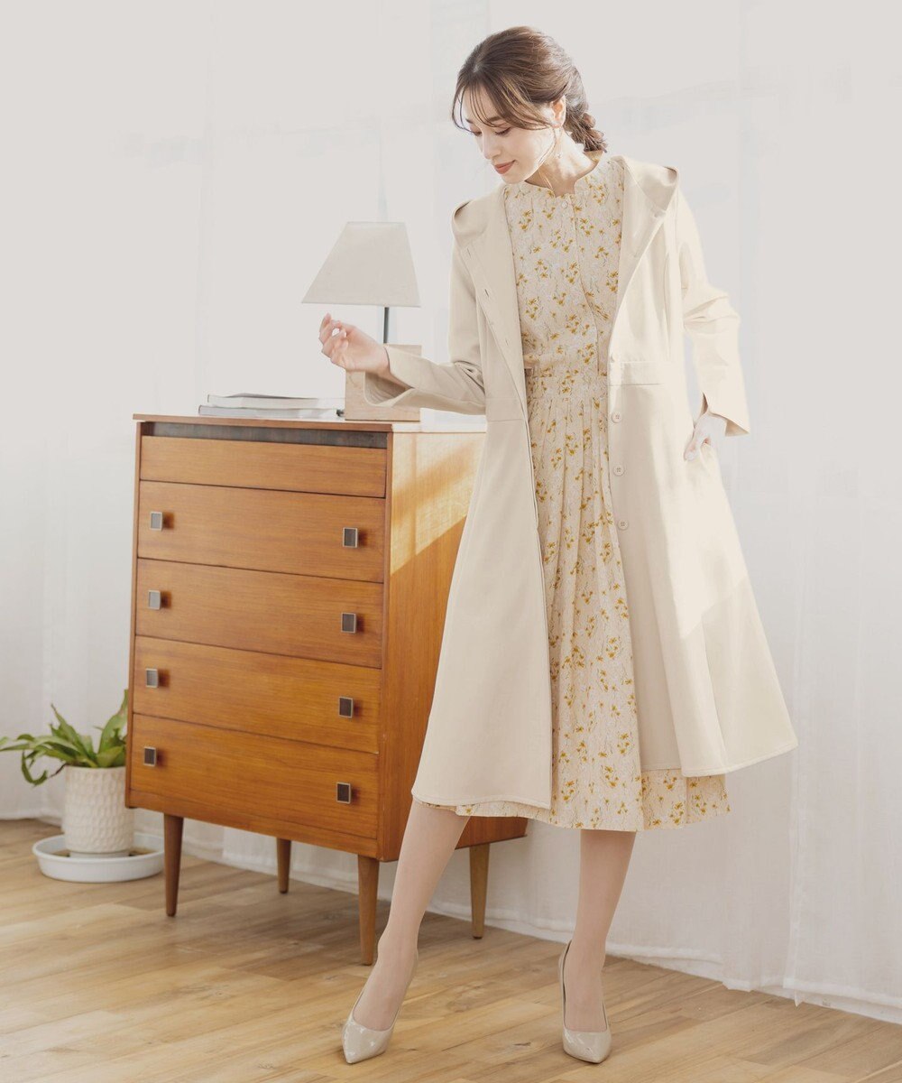 Tiaclasse L 【新色追加・洗える】フーデッドフレアコート 