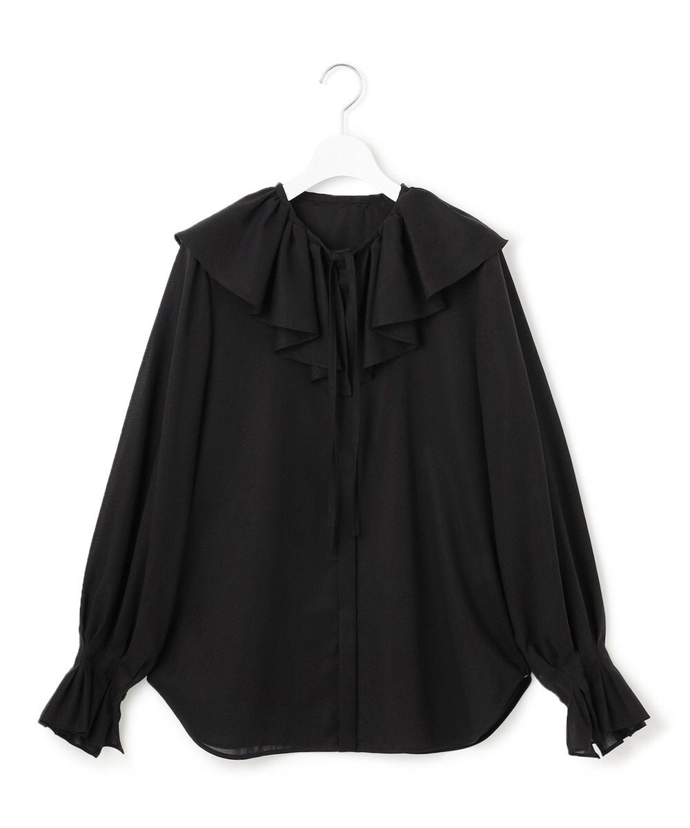 23区 【GOLD LABEL】シアーコットン ラッフル襟 ブラウス 