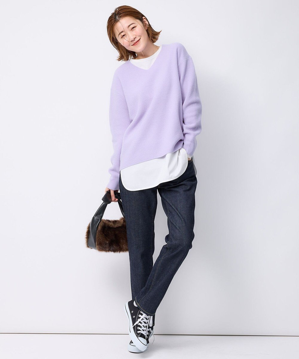 23区 S 【洗える】ウールカシミヤ Vネック ニット 