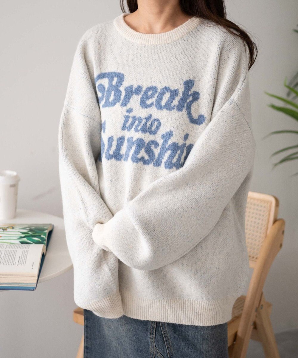 WEGO ロゴジャガードフラッフィーニット 