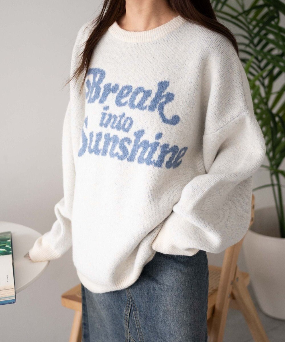 WEGO ロゴジャガードフラッフィーニット 