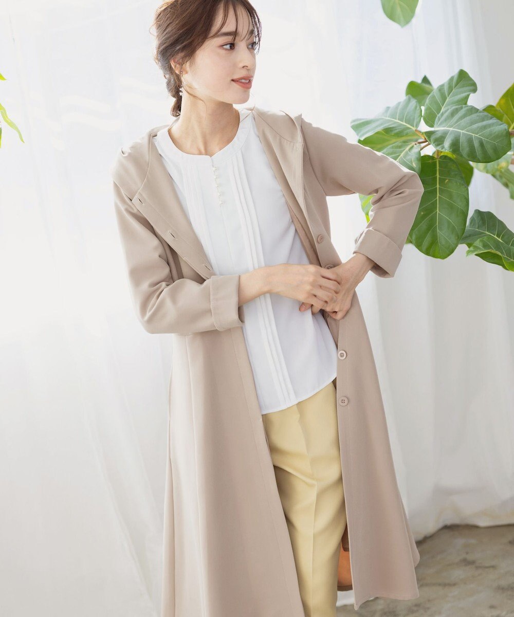 Tiaclasse L 【新色追加・洗える】フーデッドフレアコート 