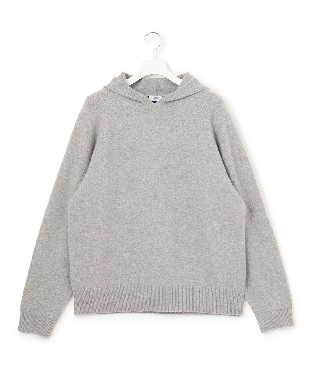 J.PRESS YORK STREET 【UNISEX】ウールカシミヤ フーディニット ライトグレー系