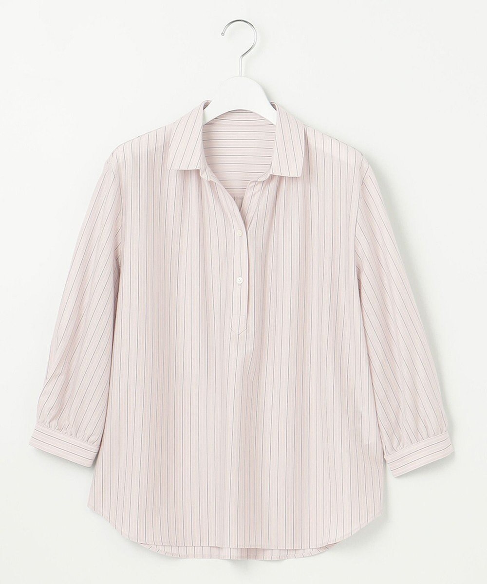 J.PRESS LADIES 【イージーケア】STRIPE JERSEY シャツ衿 カットソー 