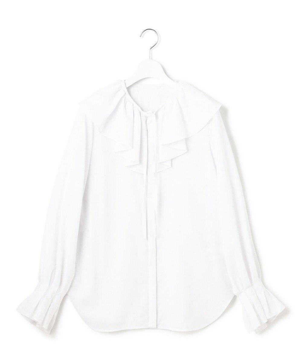 23区 【GOLD LABEL】シアーコットン ラッフル襟 ブラウス 