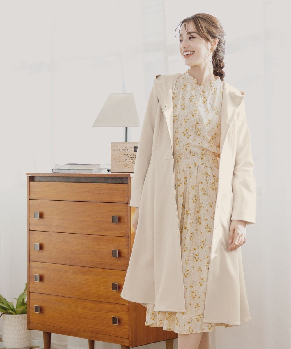 Tiaclasse L 【新色追加・洗える】フーデッドフレアコート 