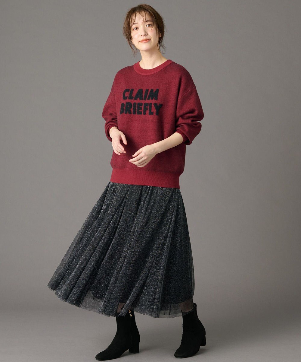 ANY スウェットライクフェザーロゴニット 