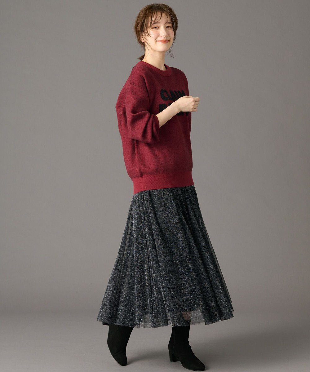 ANY スウェットライクフェザーロゴニット 