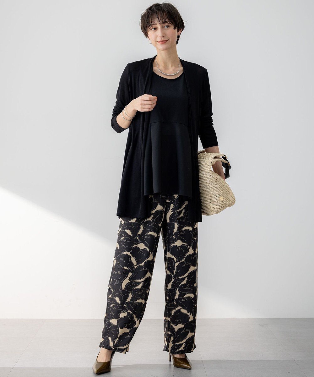 23区 【洗える】ナチュラルコットンベア タフタコンビ タンクトップ 