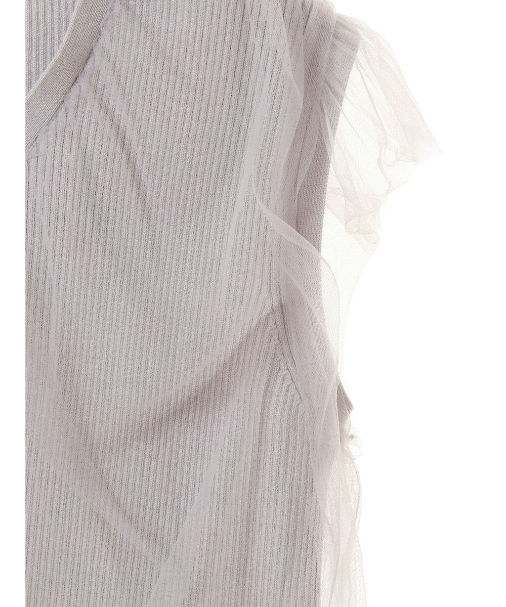 earth music&ecology チュールドッキングノースリカーディガン 