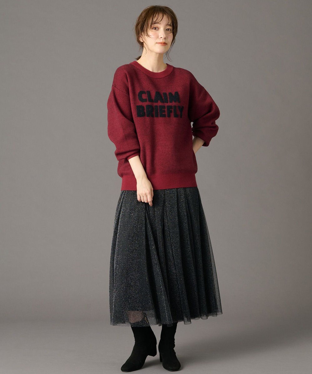 ANY スウェットライクフェザーロゴニット 