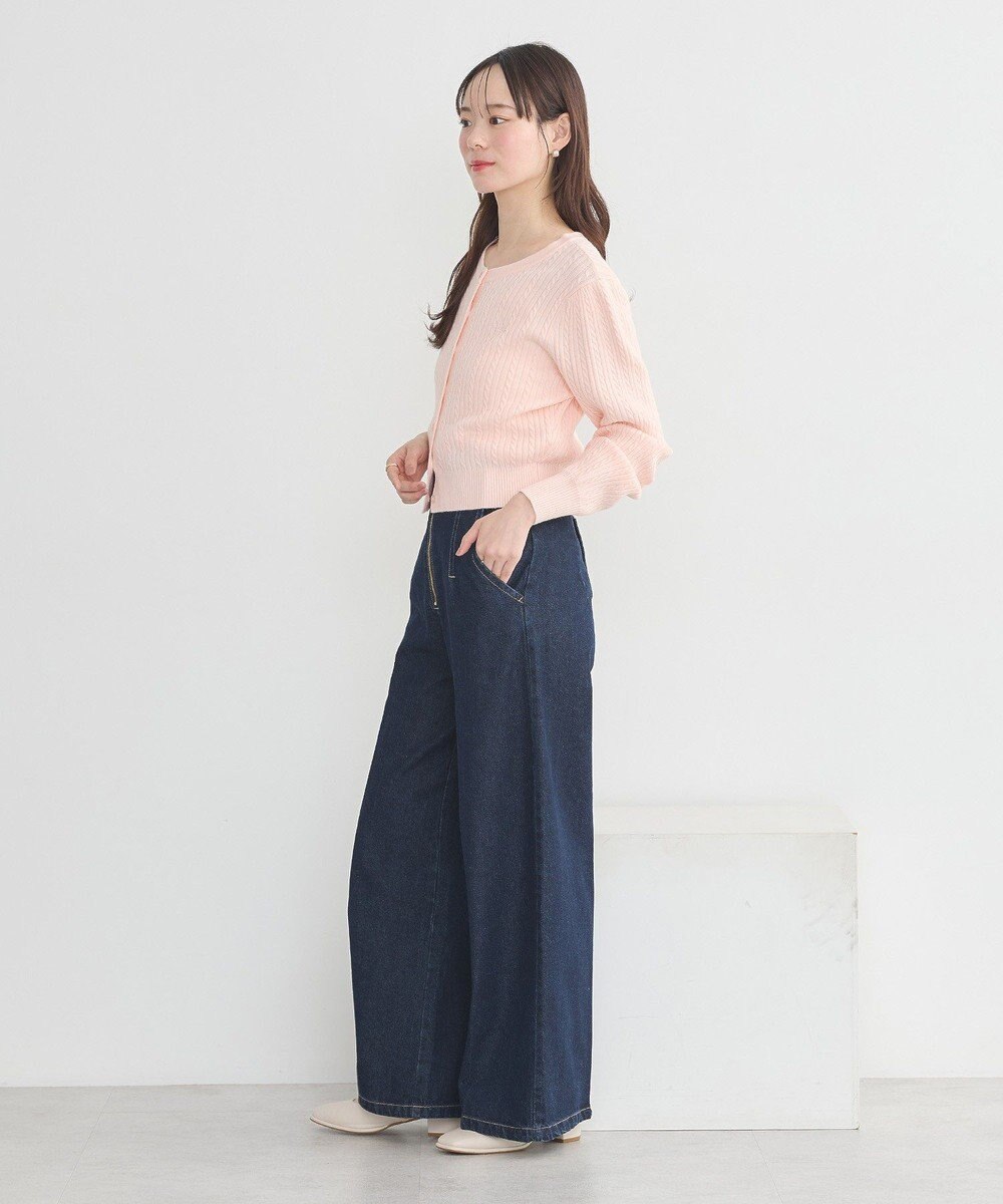 earth music&ecology ミニケーブルコンパクトカーディガン 