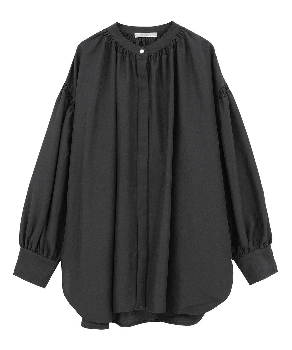 Green Parks ｅａｓｅ　ｂｌｕｅ．バックシャーリングブラウス 