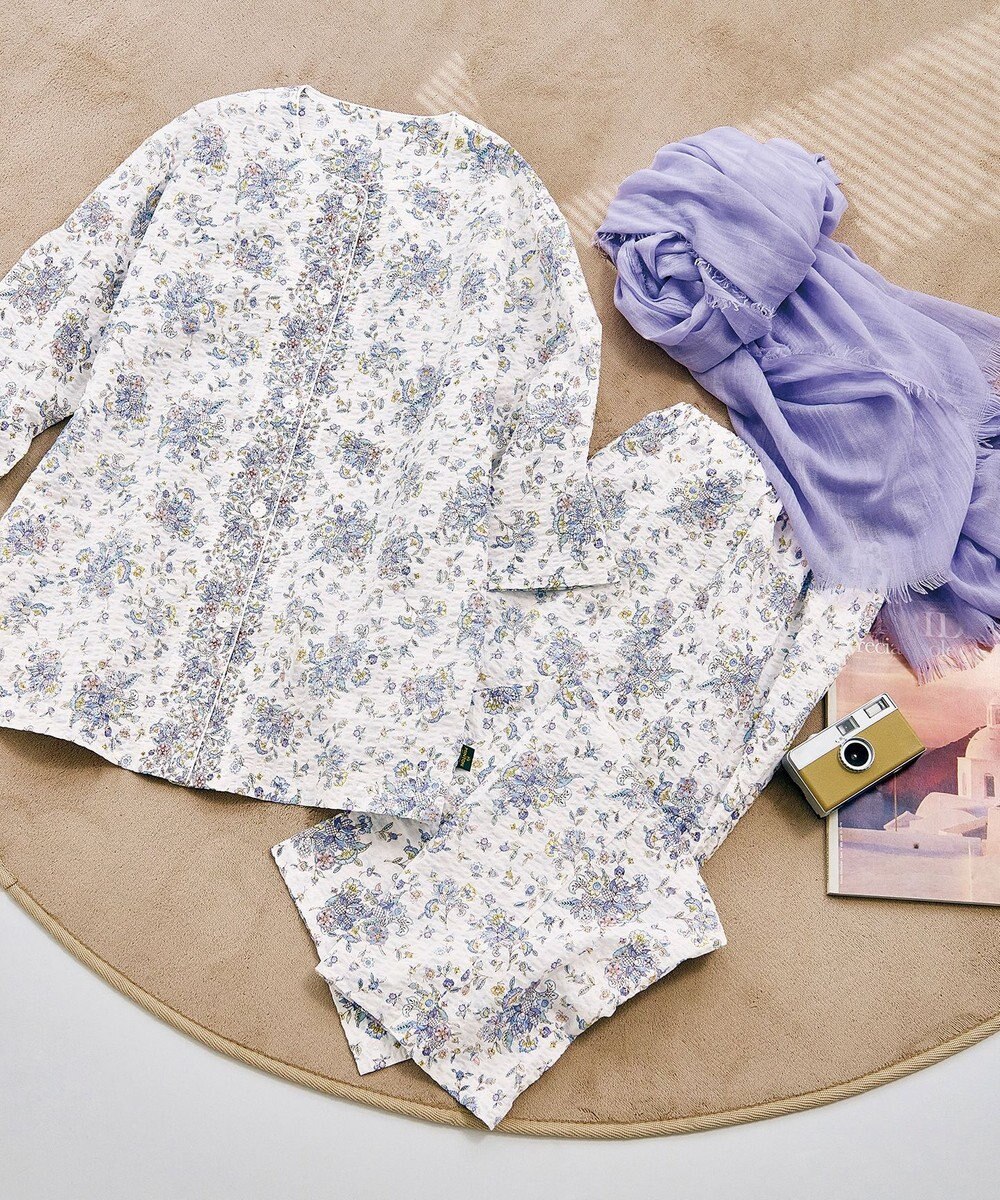 WACOAL パジャマ 7分袖 長袖 長ズボン 綿100%(本体) ローン素材 ミントン レディース NDT265 /ワコール 