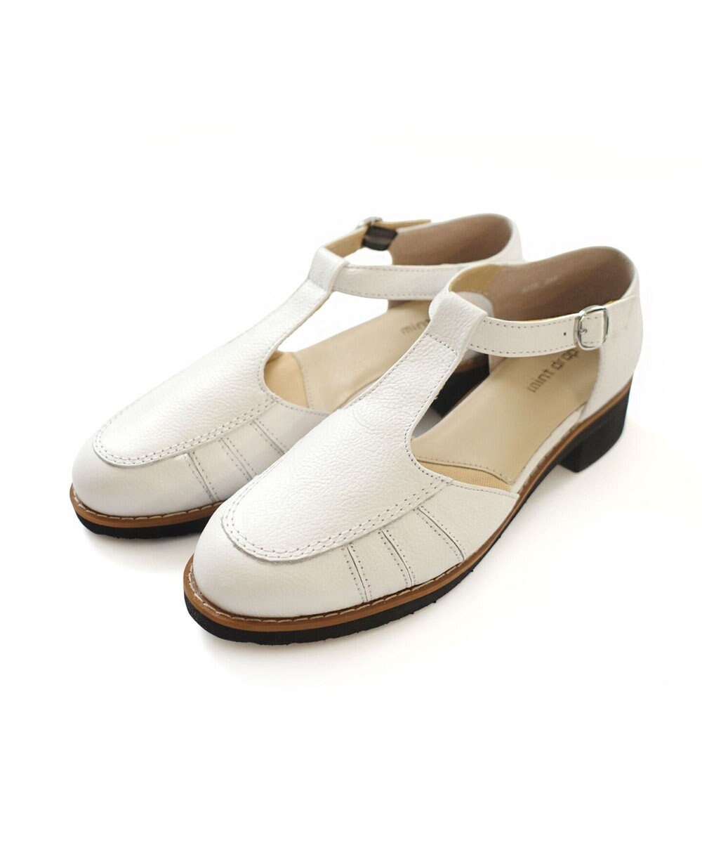 Pointer 本革 通気性Tストラップパンプス 
