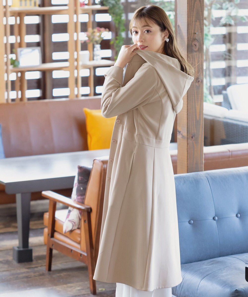 Tiaclasse L 【新色追加・洗える】フーデッドフレアコート 