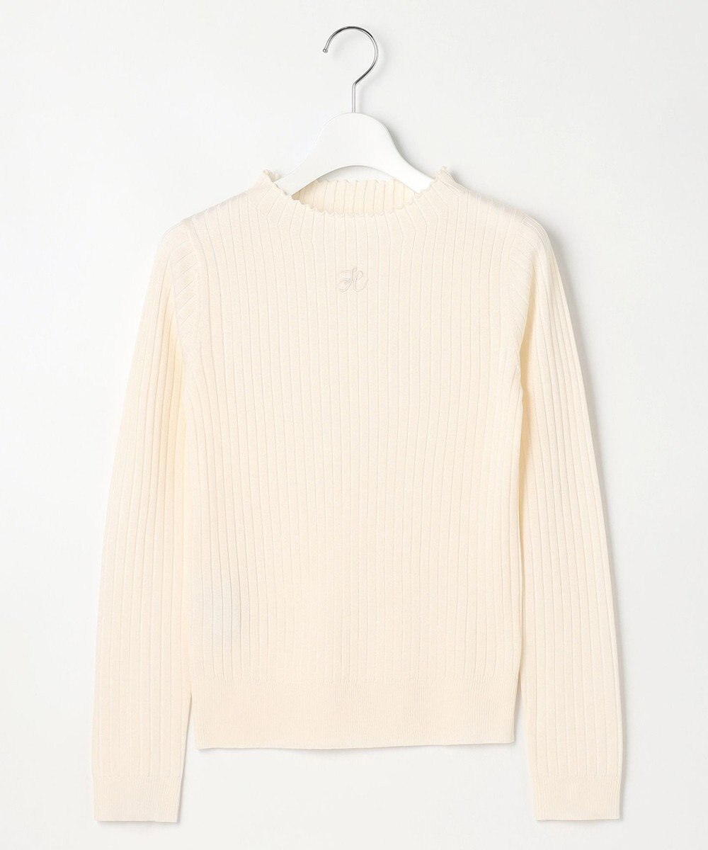 Feroux 【洗える】ロゴリブ プルオーバー ニット 