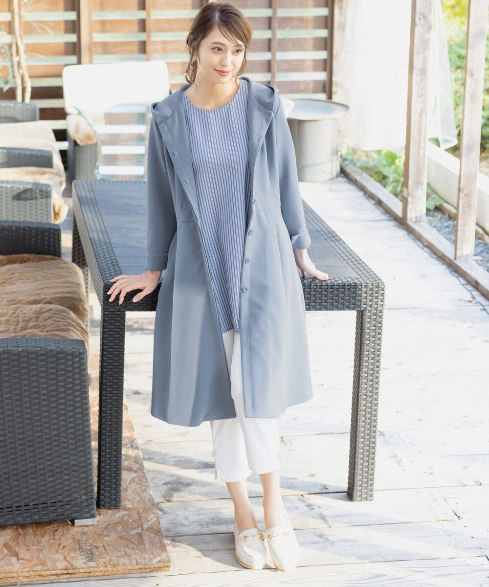 Tiaclasse L 【新色追加・洗える】フーデッドフレアコート 