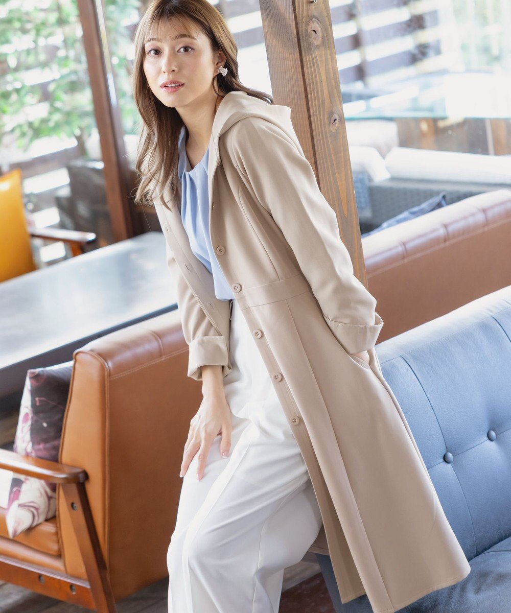 Tiaclasse L 【新色追加・洗える】フーデッドフレアコート 