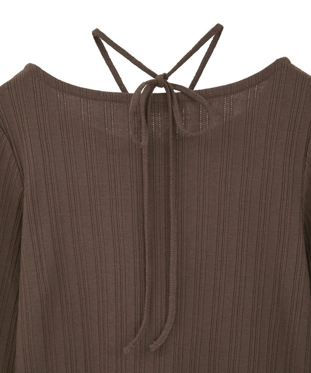 earth music&ecology チェーンリブホルターネックプルオーバー 