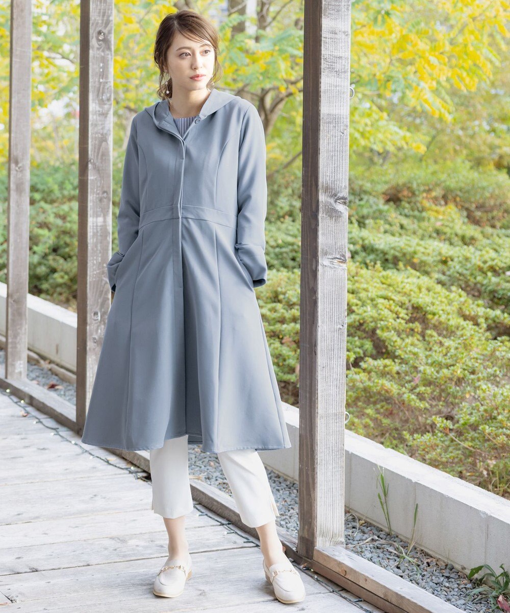 Tiaclasse L 【新色追加・洗える】フーデッドフレアコート 