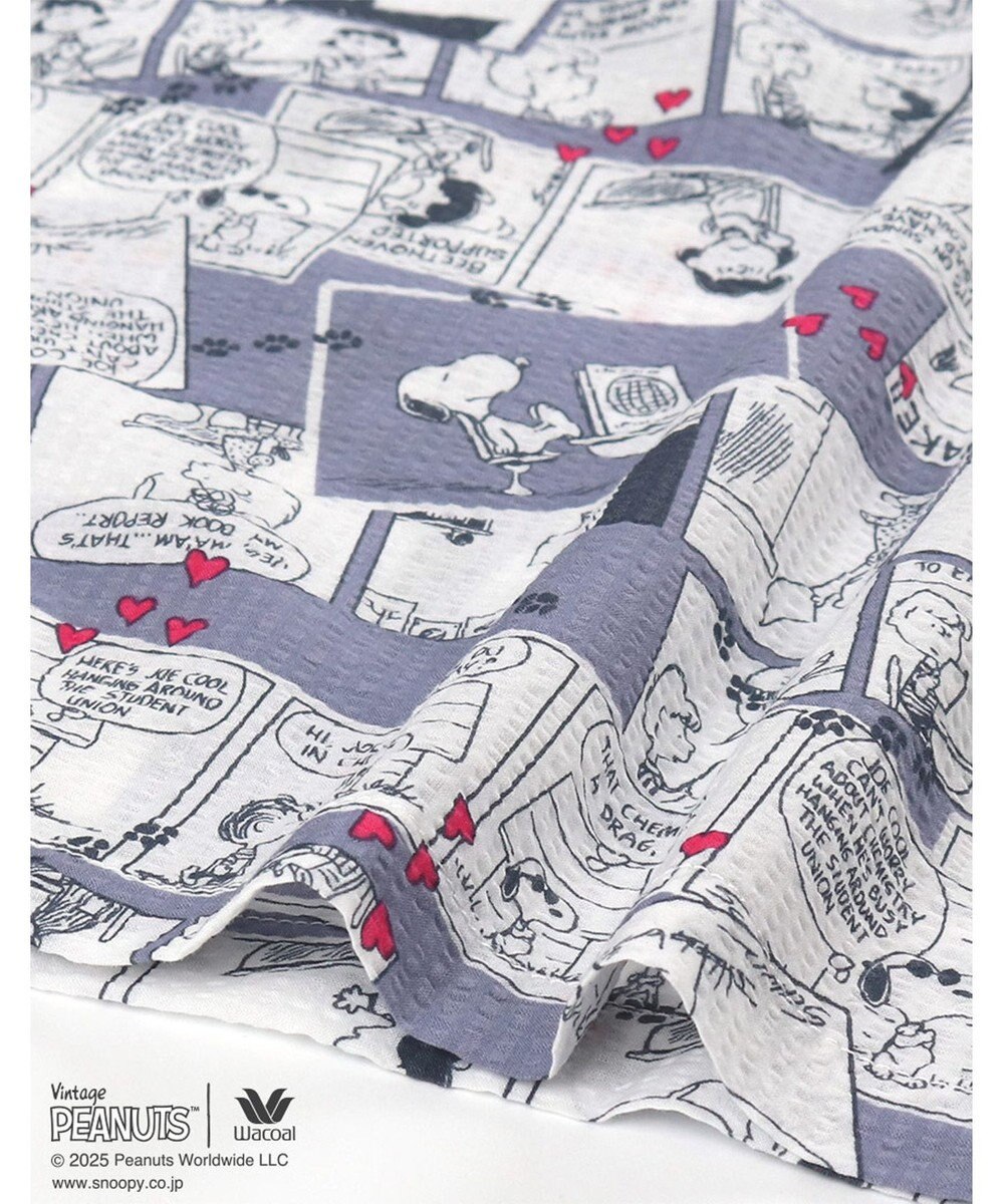 WACOAL ワコール_リラックス＆スリープ パジャマ 5分袖 半袖 8分丈 綿100%(本体) PEANUTS スヌーピー レディース FDT157 /ワコール 