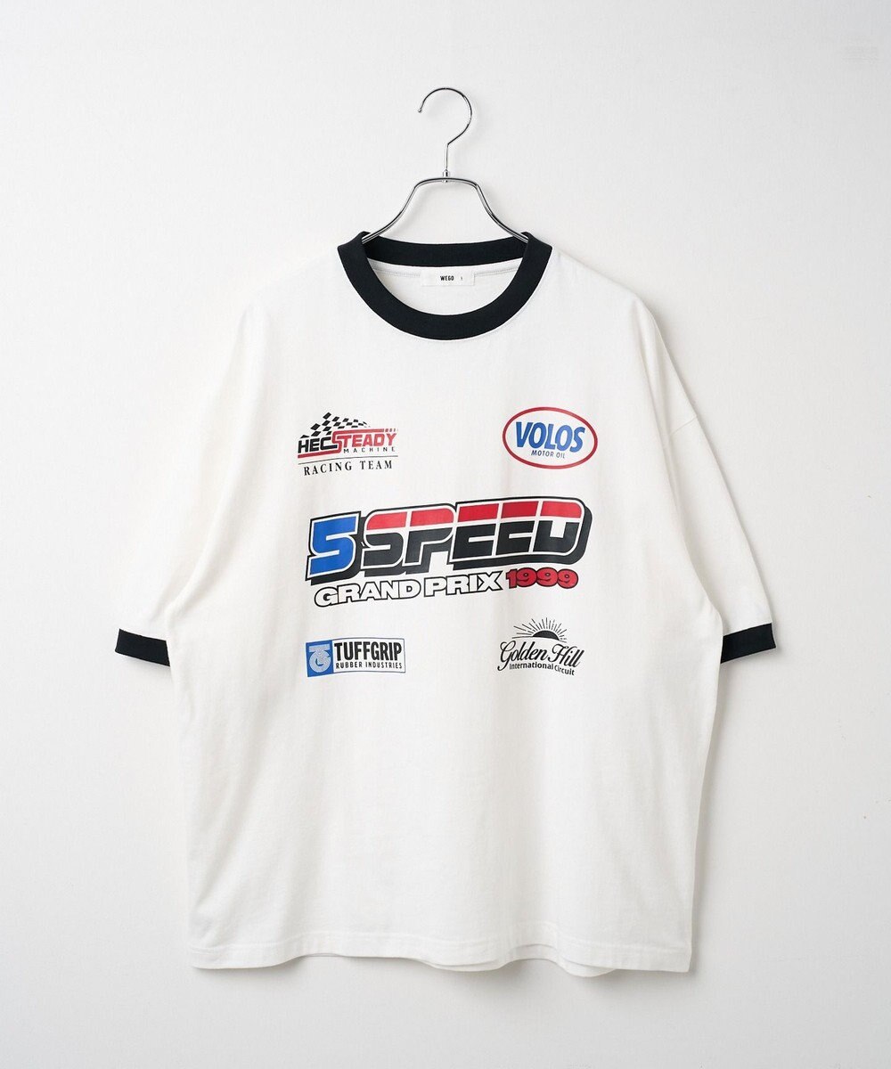 WEGO 【ユニセックス着用ITEM/手洗い可/MLサイズ】レーシングロゴTシャツ 