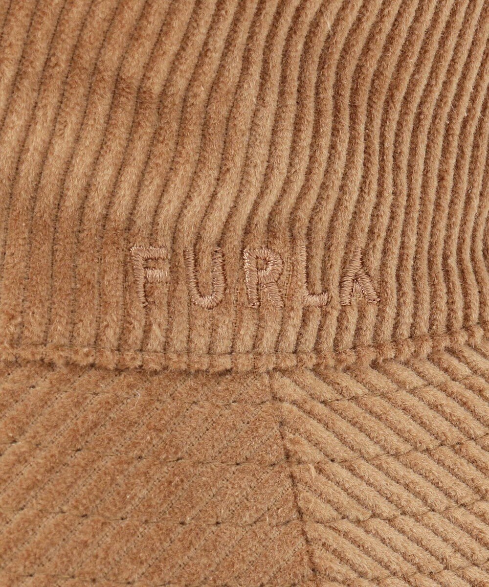 MOONBAT FURLA コール天バケットハット／ロゴ刺繍 