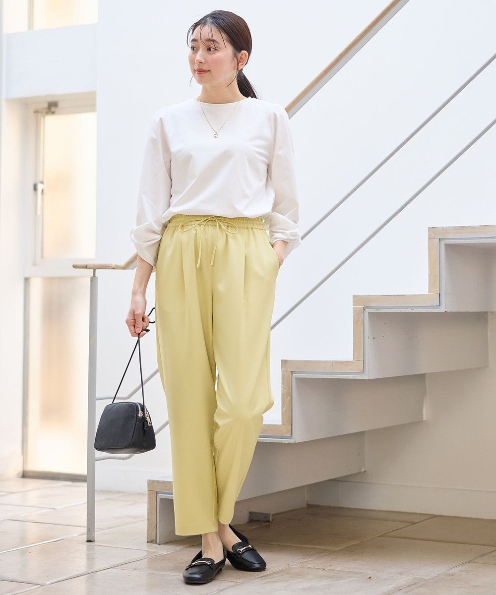 ANY 【ウエストゴム】イージーケアライトストレッチテーパードパンツ 