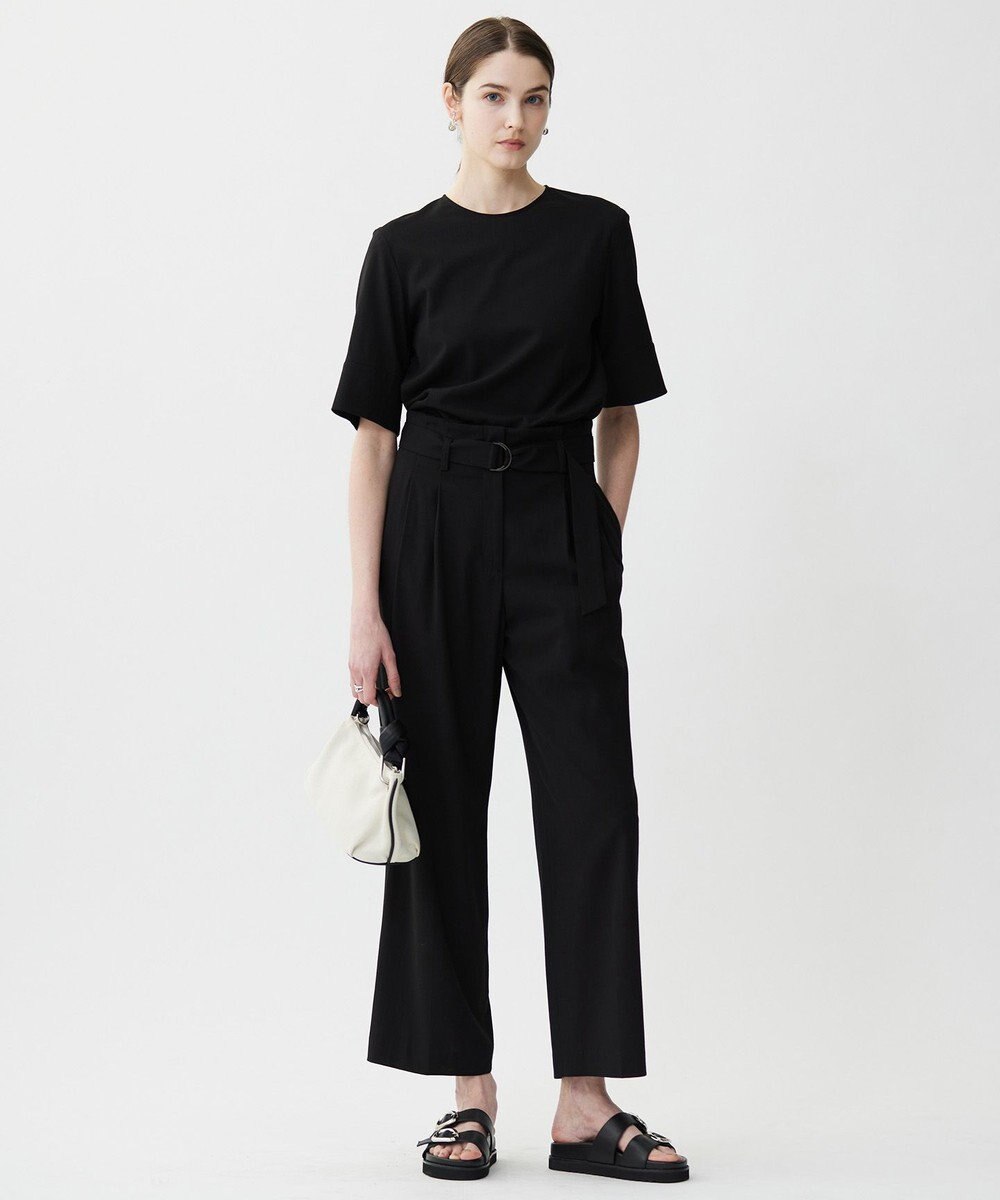 ICB 【接触冷感・UVカット・洗える】 T/Rドライリネン ワイドストレートパンツ 