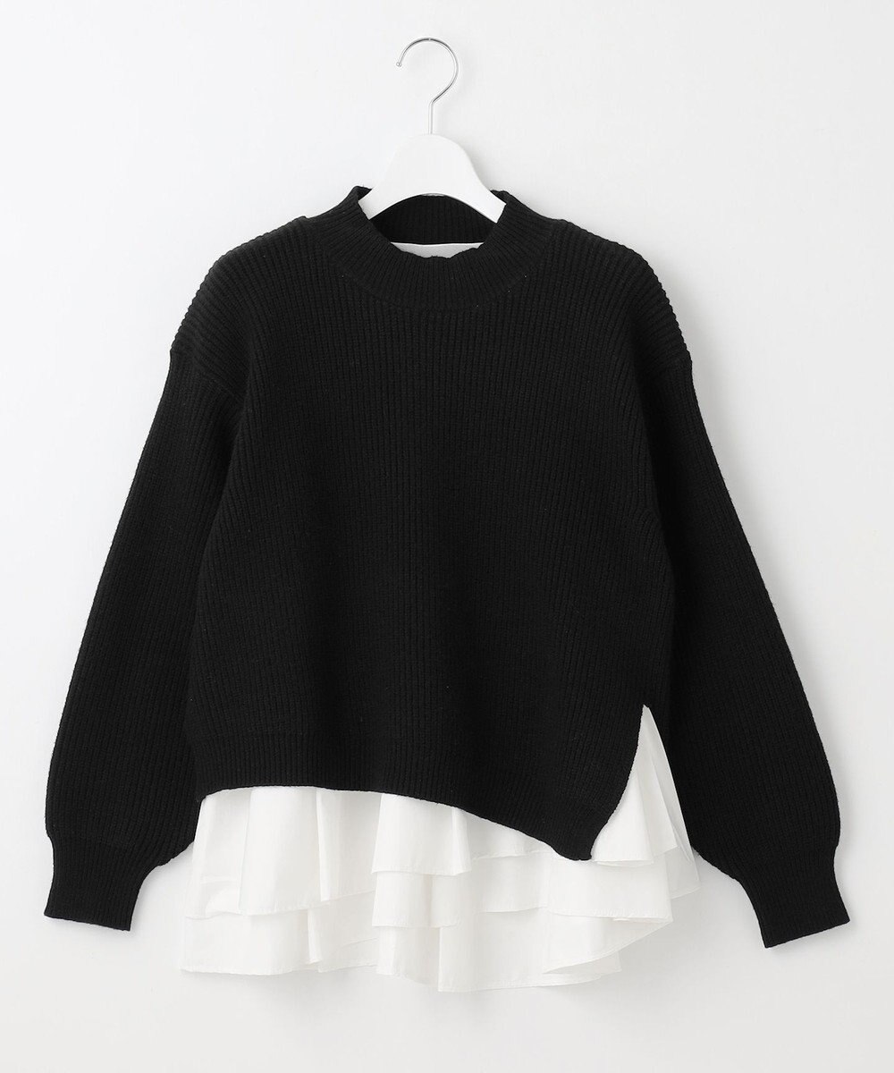 Feroux 【洗える】ラッフルレイヤード ニット 