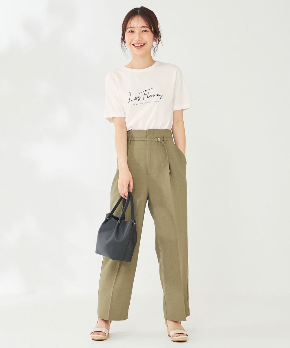 ANY SIS 【セットアップ対応】リネンライク ワイドパンツ 