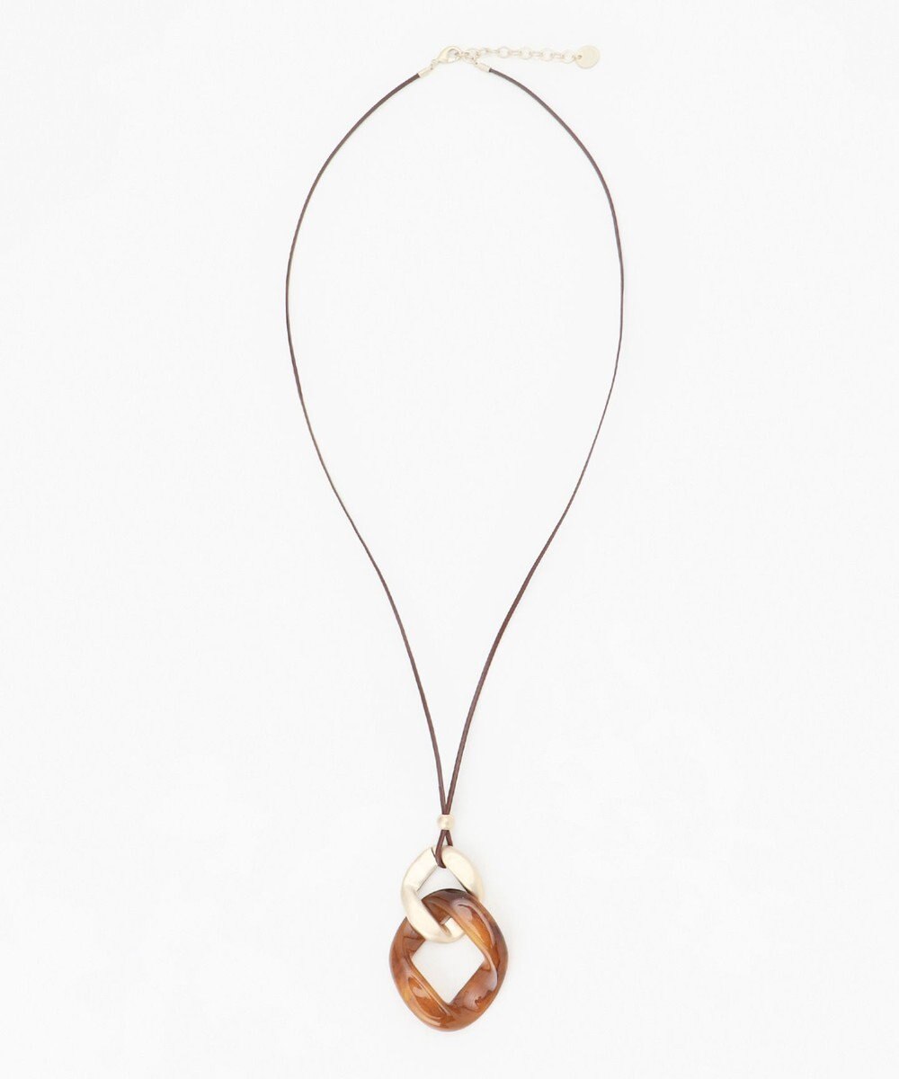 J.PRESS LADIES 【WEB限定】マーブルコンビ レザー ネックレス 