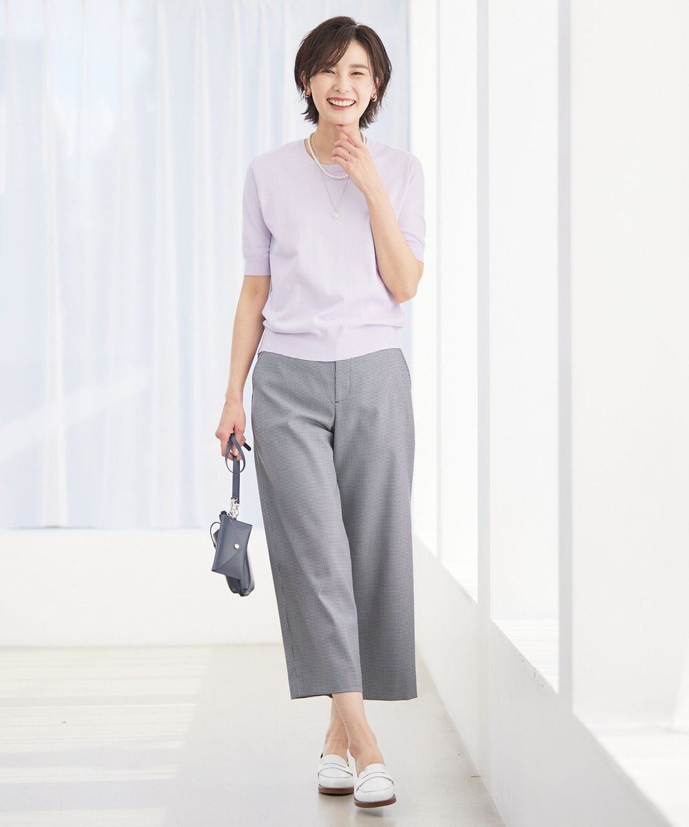 J.PRESS LADIES 【洗える】 BASIC HI-COTTON クルーネック ニット 