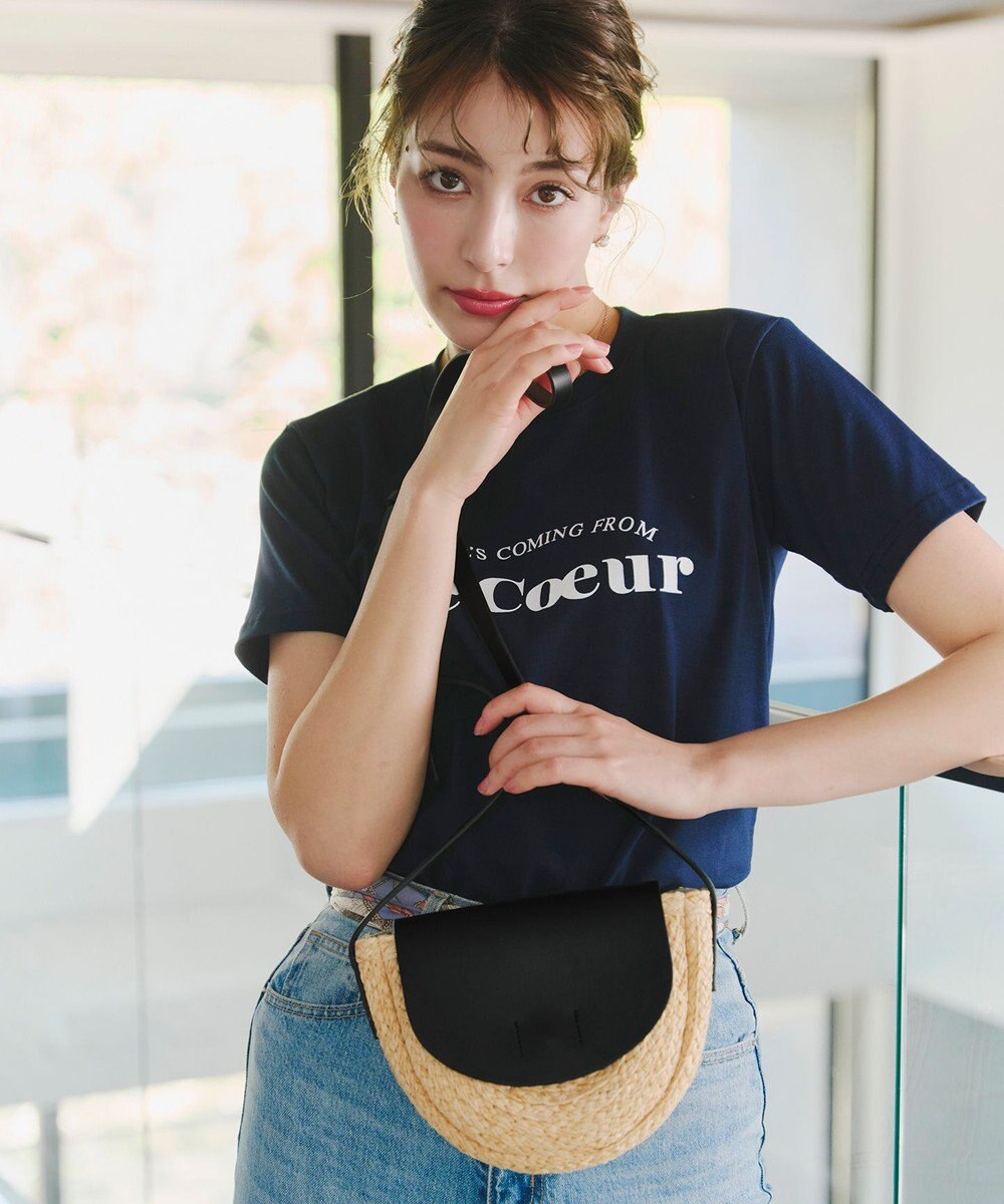 Tiaclasse ラフィアショルダーバッグ 