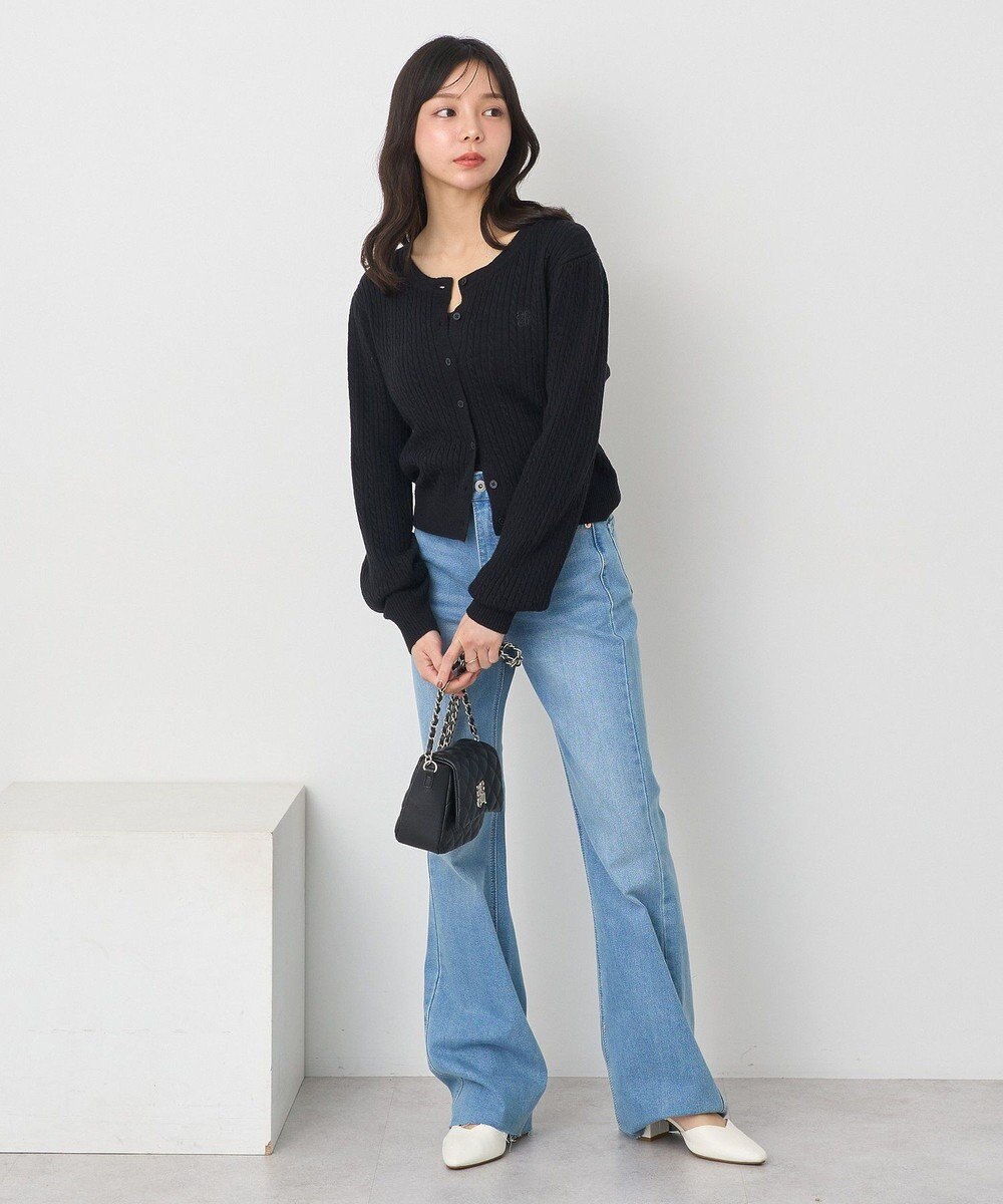 earth music&ecology ミニケーブルコンパクトカーディガン 