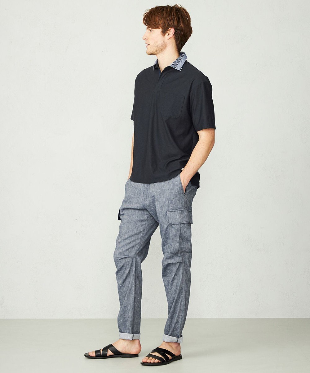 JOSEPH ABBOUD MOUNTAIN 【SPACE／UNISEX】オーガニックコットンスラブプレーティング天竺 ポロシャツ 