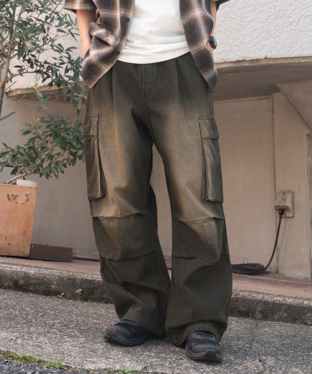 WEGO 【ユニセックス着用ITEM】デニムイージーカーゴパンツ 
