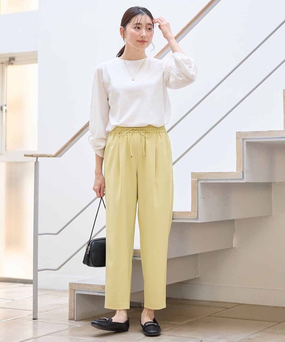 ANY 【ウエストゴム】イージーケアライトストレッチテーパードパンツ 