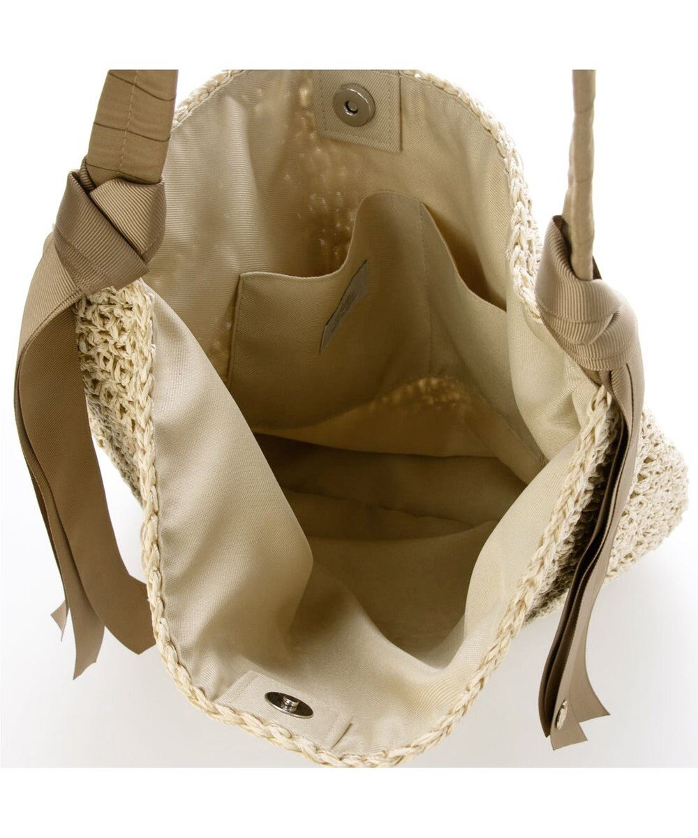 UNBILLION カシュカシュ cachecache / 下がりグログラン地柄編みトート カゴバッグ 