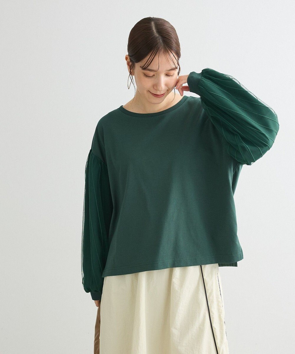 Green Parks 袖チュールドッキングプルオーバー 