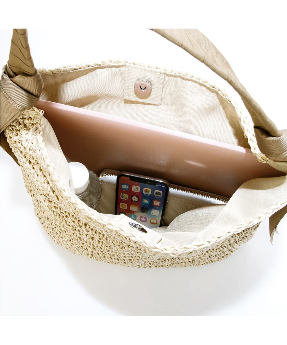 UNBILLION カシュカシュ cachecache / 下がりグログラン地柄編みトート カゴバッグ 