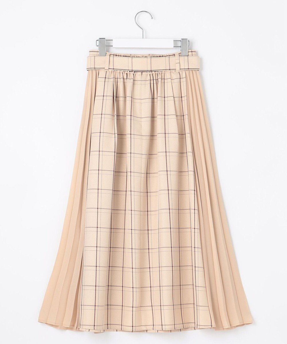 Feroux 【洗える】プリーツコンビチェック スカート 