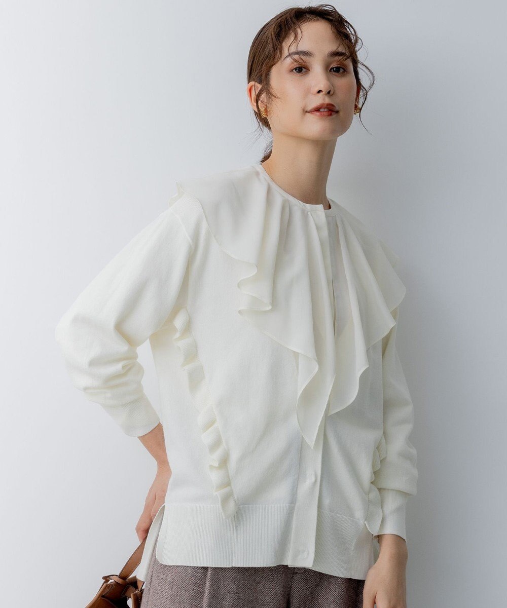 組曲 L シフォンツイルラッフル ブラウス 