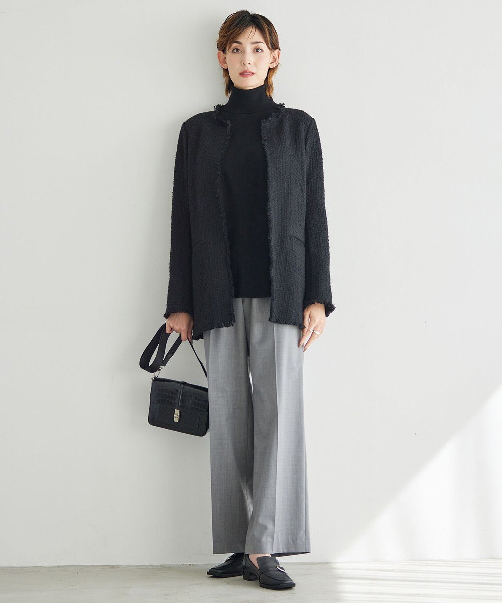 ICB 【洗える】 TWブロード ワイドストレートパンツ 