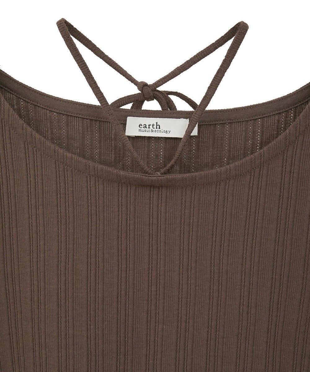 earth music&ecology チェーンリブホルターネックプルオーバー 