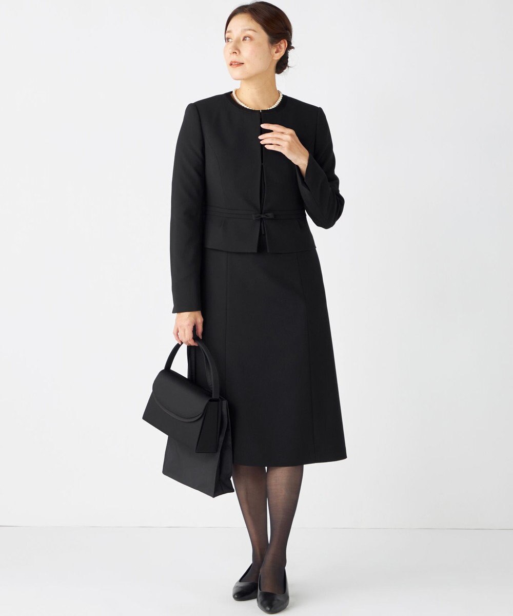 組曲 NOIR 【洗える】ウォッシャブルストレッチバーズアイ　ジャケット＋ワンピース 