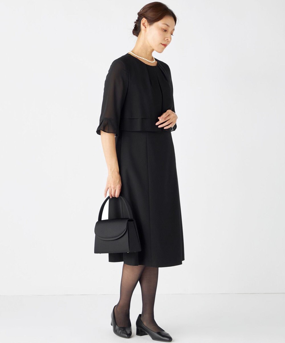 組曲 NOIR 【洗える】ウォッシャブルストレッチバーズアイ　ジャケット＋ワンピース 