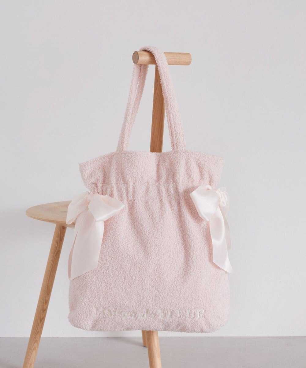 Maison de FLEUR ボアダブルリボントートバッグ 